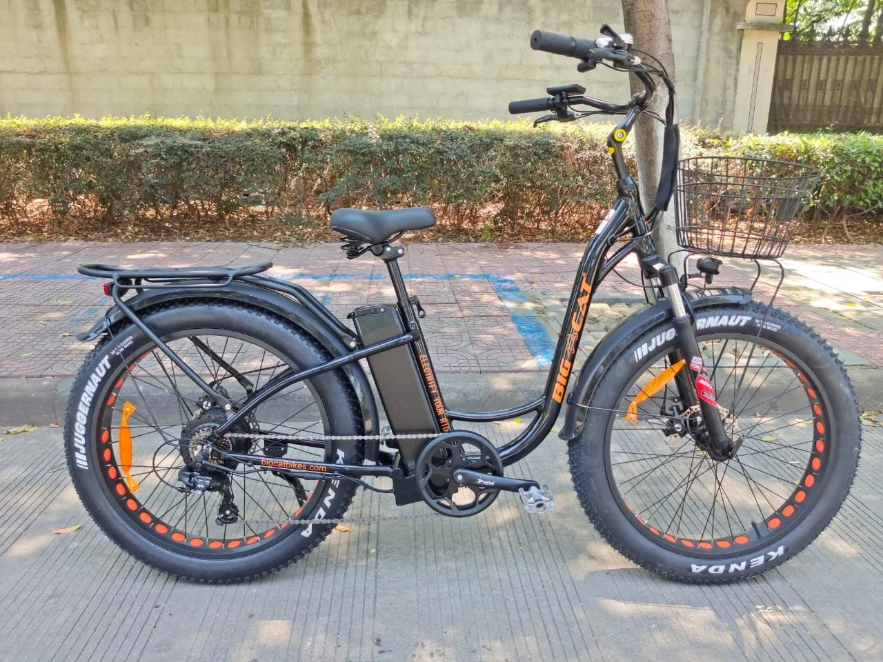 Big cat electric long best sale beach cruiser electric bike